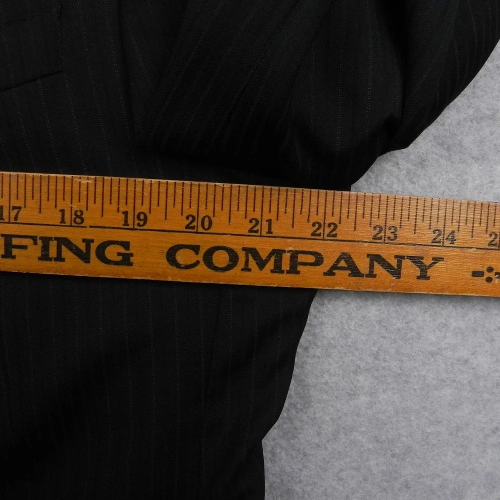 Daniel Cremieux Loro Piana Blazer Mens 42R Wool Suit Jacket Coat Black Pinstripe